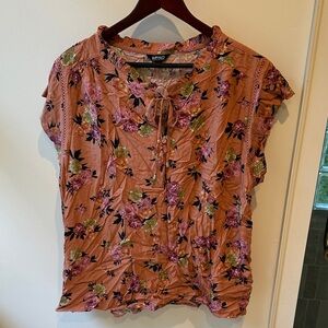 Buffalo David Bitton Floral Blouse - Pink and Green